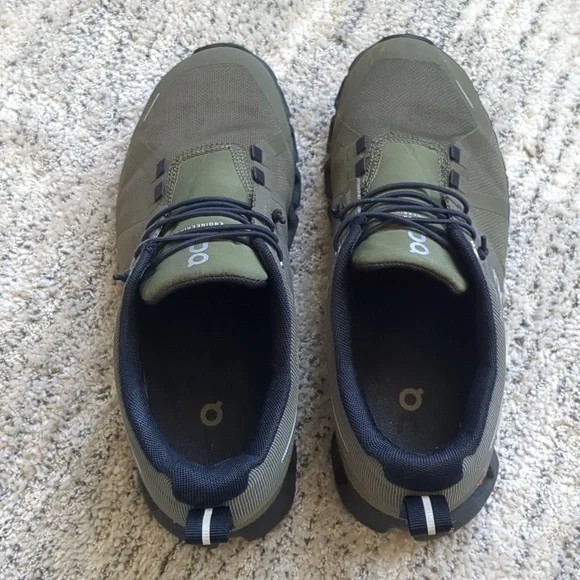 On Running Women's Cloud Waterproof Olive Athletic Shoes - Picture 5 of 6